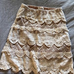 Cream lace skirt